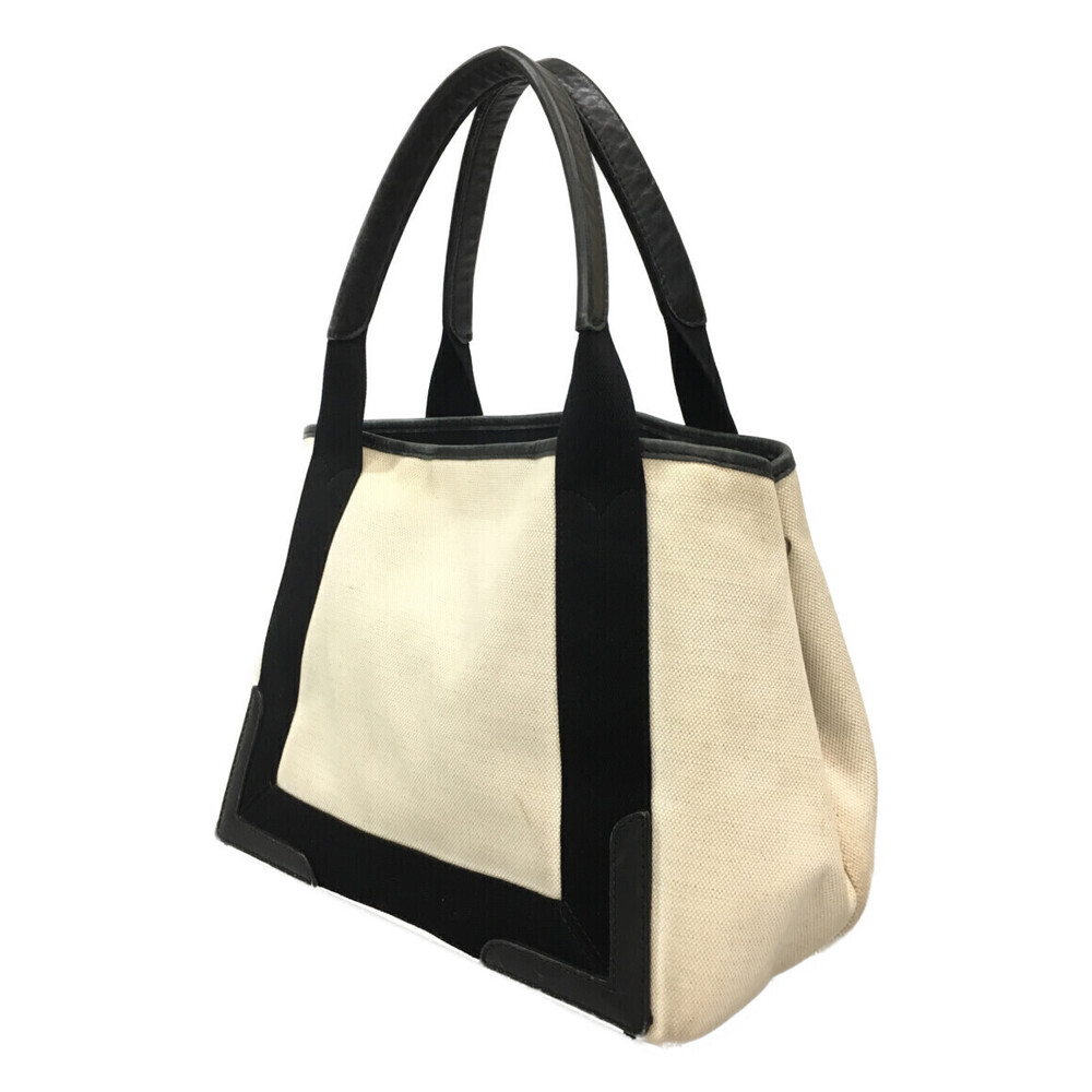 Balenciaga Navy Blue Cabas tote bag canvas black leather - Picture 2 of 6